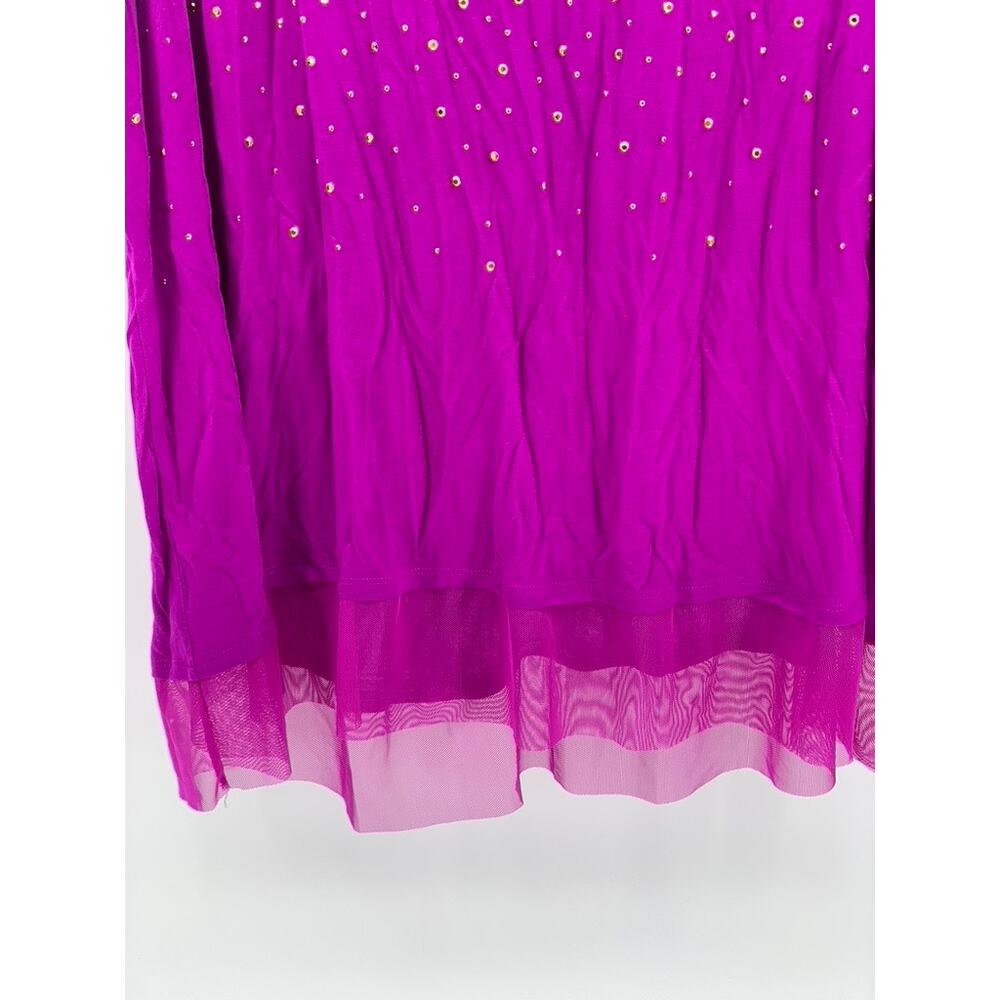 JENNIFER LOPEZ Women's Plus Hot Magenta Embellished Mesh Tank Top SZ 2X - Picture 9 of 12